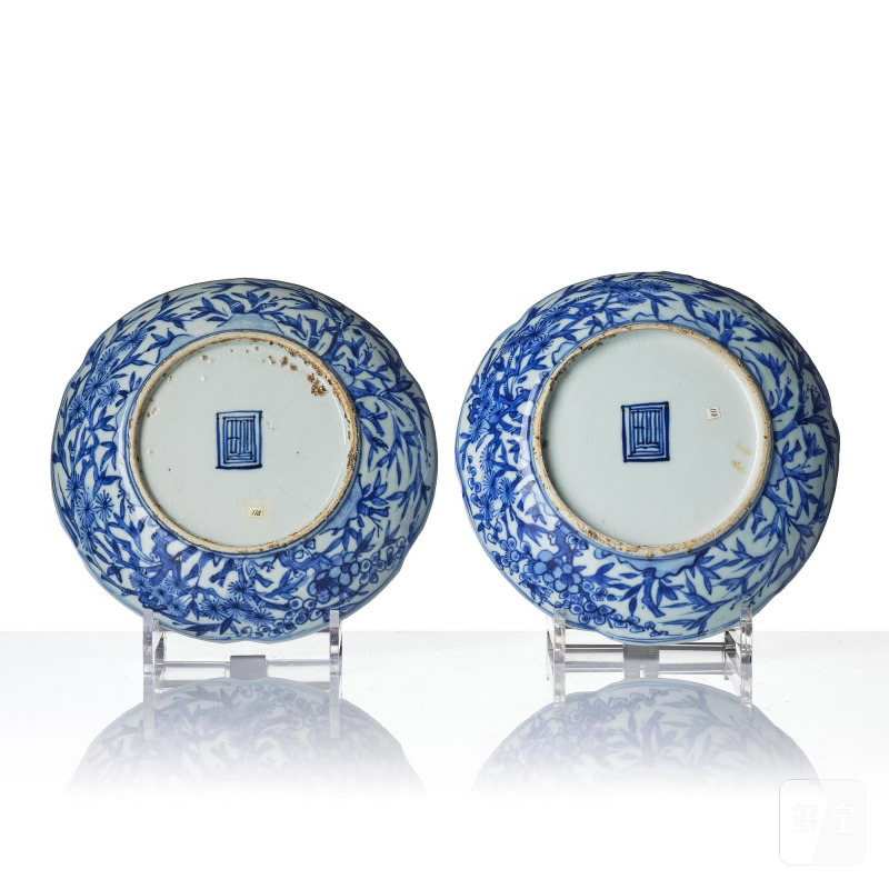 A set of 10 blue and white dishes, - 图9